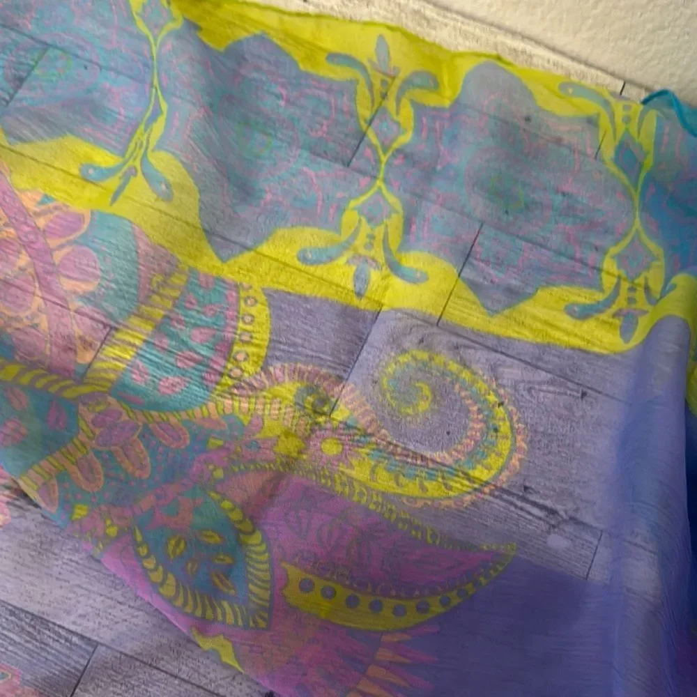 Bijoux Terner Blue and Purple Chiffon Scarf NWT